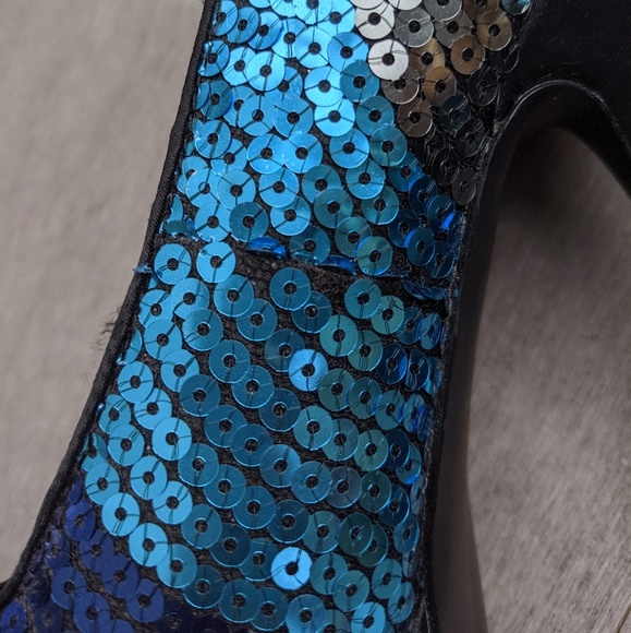 Steve Madden blue sequins platform heels sz 8.5 - Picture 8 of 8